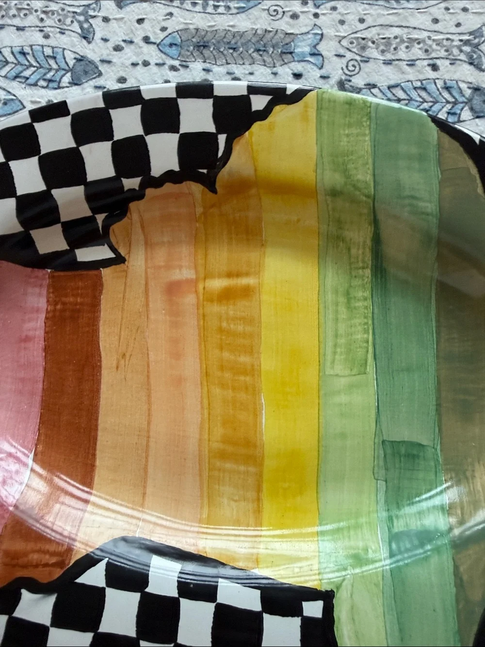 MacKenzie-Childs Rainbow Fish Platter